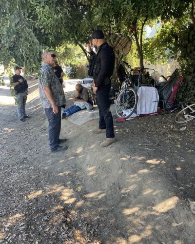 SJ Probation officer talking with homeless man