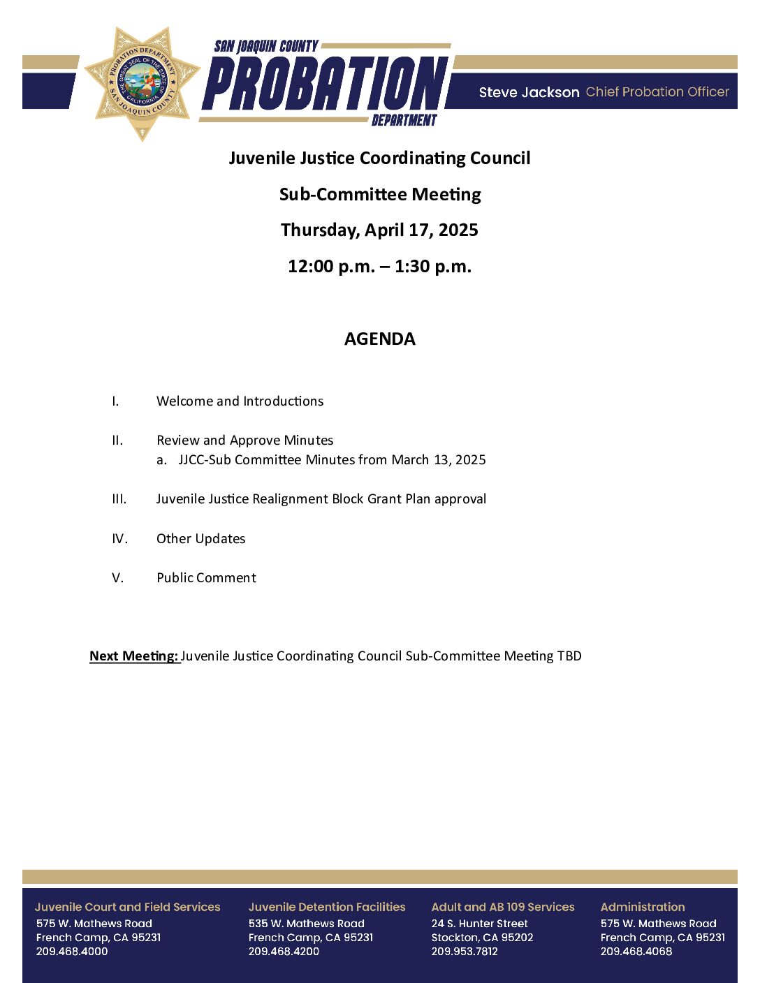 JJCC Sub-Committee Agenda 04/17/2025